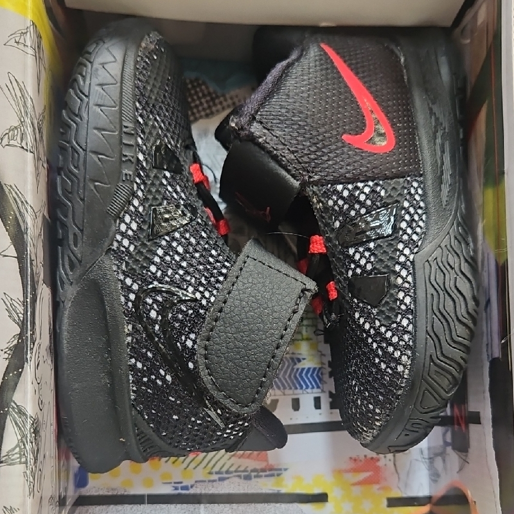 Nike Kids Black and Red Mesh Sneakers